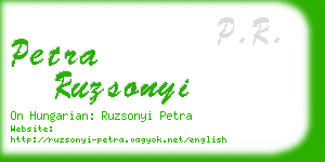 petra ruzsonyi business card